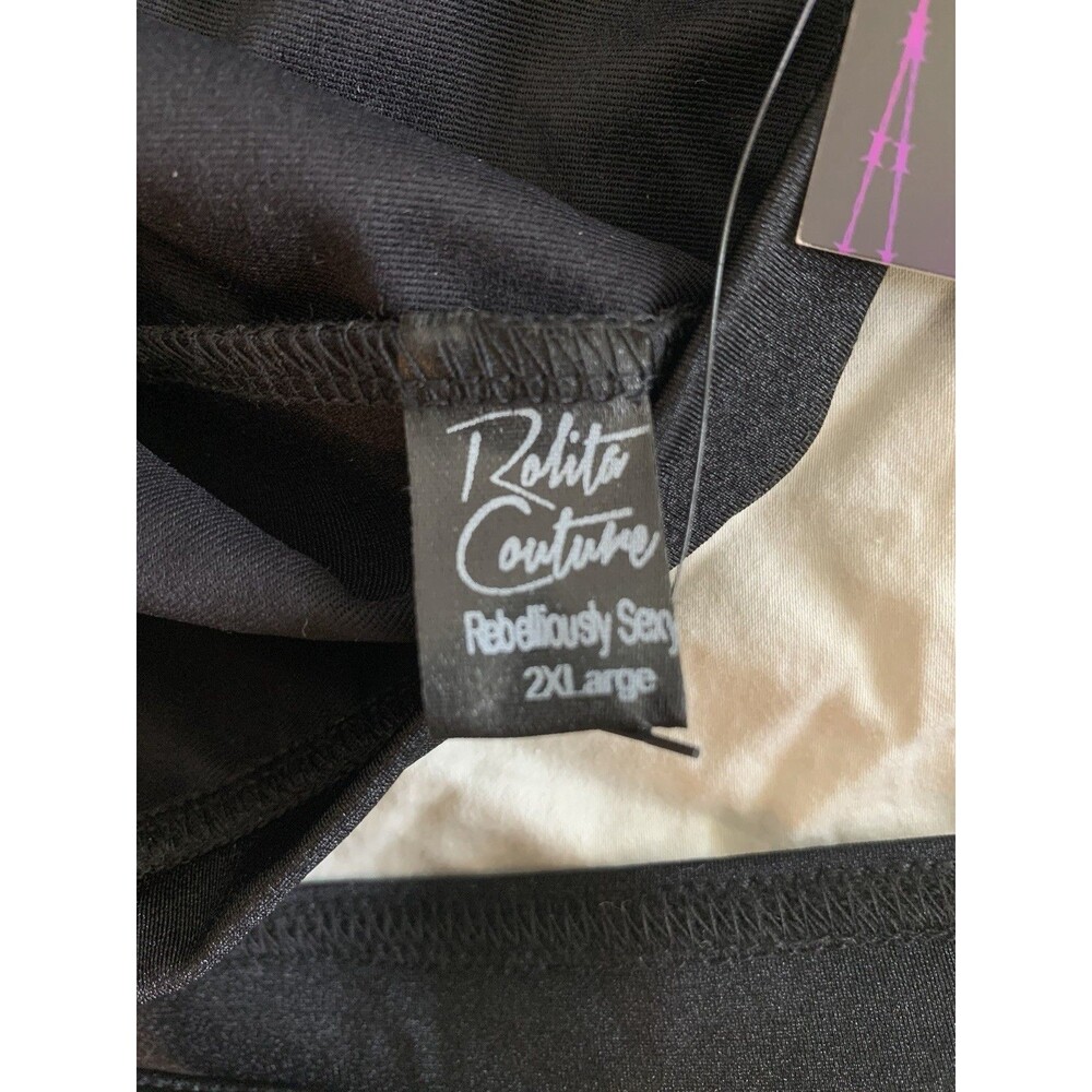 Rolita Couture Halter Wrap Rave Top Womens Plus Size Sleeveless Black Marble NWT - Picture 11 of 12
